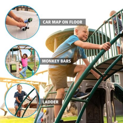 Swing Sets |  Double Adventure Tower with Monkey Bars Sports & Fitness Swing Sets