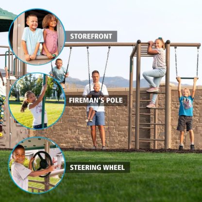 Swing Sets |  Double Adventure Tower with Monkey Bars Sports & Fitness Swing Sets