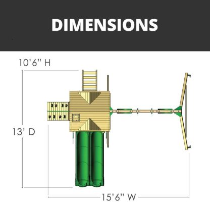 Swing Sets |  Double Down II Outdoor Wooden Swing Set with Gray Slides Sports & Fitness Swing Sets