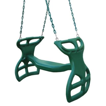 Swing Sets |  Dual Ride Glider with Chains – Green – 38″ L x 16″ W x 24″ H – 38″ L x 16″ W x 24″ H Sports & Fitness Swing Sets