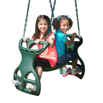 Swing Sets |  Dual Ride Glider with Chains – Green – 38″ L x 16″ W x 24″ H – 38″ L x 16″ W x 24″ H Sports & Fitness Swing Sets