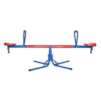 Swing Sets |  Extendable Outdoor Red and Blue Metal Rotating Seesaw Sports & Fitness Swing Sets