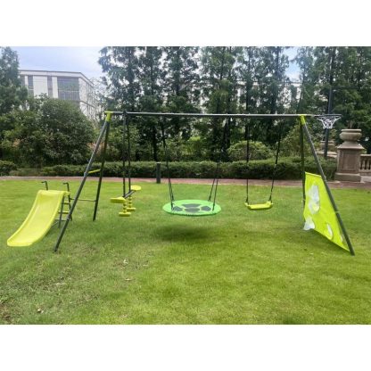 Swing Sets |  Green And Blue Interesting Six Function Swing set Sports & Fitness Swing Sets