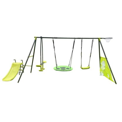 Swing Sets |  Green And Blue Interesting Six Function Swing set Sports & Fitness Swing Sets