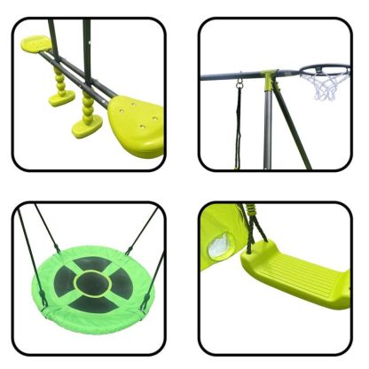 Swing Sets |  Green And Blue Interesting Six Function Swing set Sports & Fitness Swing Sets