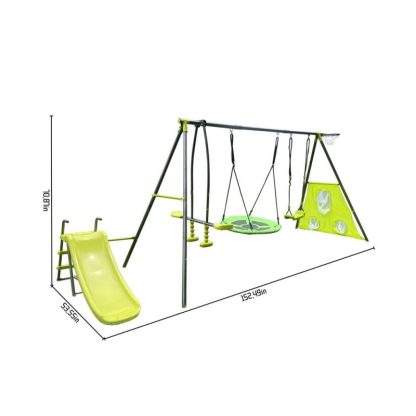 Swing Sets |  Green And Blue Interesting Six Function Swing set Sports & Fitness Swing Sets