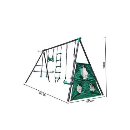 Swing Sets |  Green Interesting Four Function Swingset Sports & Fitness Swing Sets