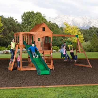 Swing Sets |  Hillcrest Swing Set Sports & Fitness Brown-Green