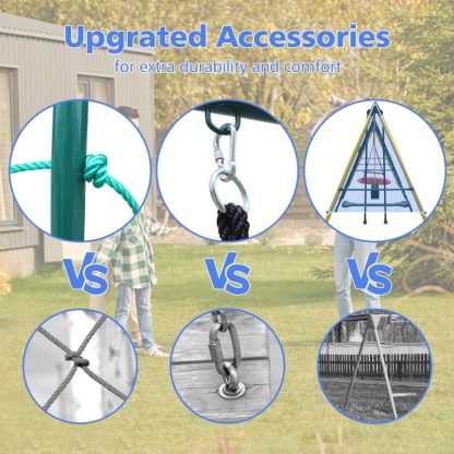 Swing Sets |  Indoor/Outdoor Metal Swing Set with Safety Belt for Backyard Sports & Fitness Swing Sets