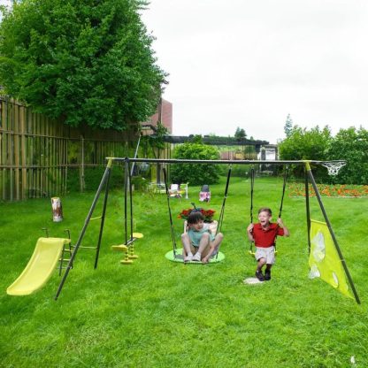 Swing Sets |  Interesting six function swingset with net swing metal plastic safe swing set Sports & Fitness Swing Sets