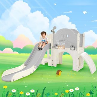 Swing Sets |  Kids Slide Playset Structure 7 in 1, Freestanding Spaceship Set with Slide Sports & Fitness Swing Sets