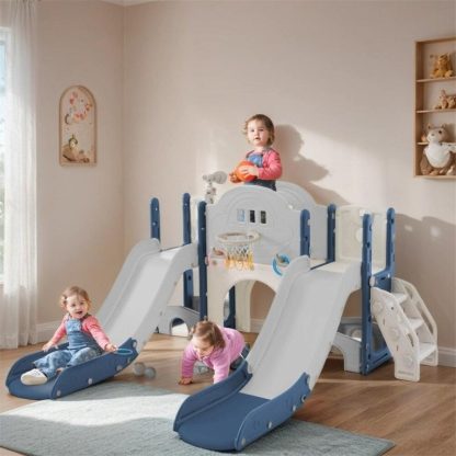 Swing Sets |  Kids Slide Playset Structure 7 in 1,Freestanding Spaceship Set w/Slide Sports & Fitness Swing Sets