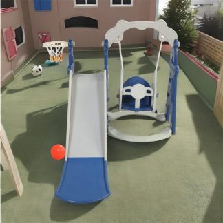 Swing Sets |  Kids Swing and Slide Set 3-in-1 Slide with Basketball Hoop Sports & Fitness Swing Sets