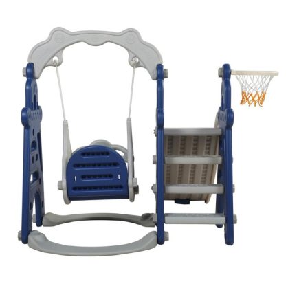 Swing Sets |  Kids Swing and Slide Set 3-in-1 Slide with Basketball Hoop Sports & Fitness Swing Sets