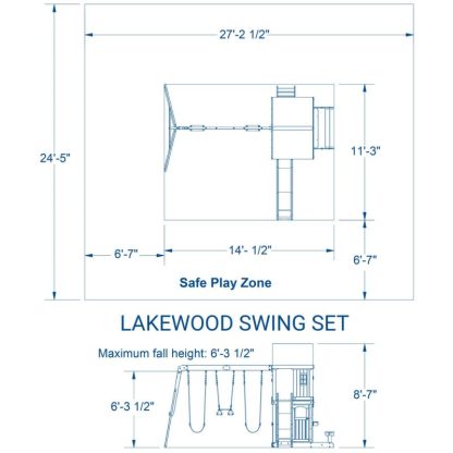 Swing Sets |  Lakewood All Cedar Wooden Swing Set Sports & Fitness Swing Sets