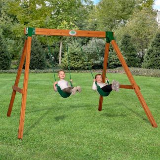 Swing Sets |  Little Durango Heavy-Duty Swing Set Sports & Fitness Brown