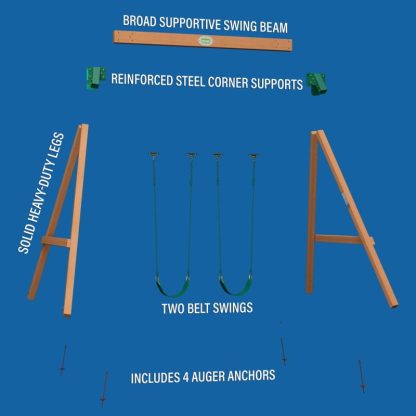 Swing Sets |  Little Durango Heavy-Duty Swing Set Sports & Fitness Brown