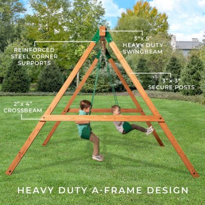 Swing Sets |  Little Durango Heavy-Duty Swing Set Sports & Fitness Brown