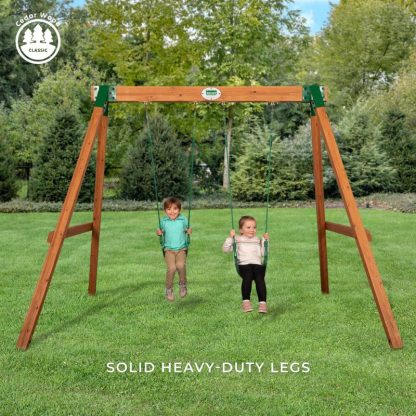 Swing Sets |  Little Durango Heavy-Duty Swing Set Sports & Fitness Brown