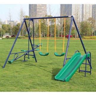 Swing Sets |  Metal Swing Set w/ Slide Sports & Fitness Swing Sets