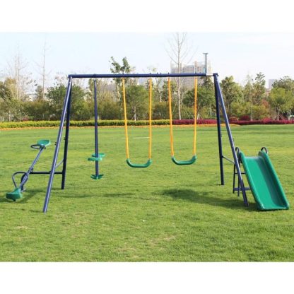 Swing Sets |  Metal Swing Set w/ Slide Sports & Fitness Swing Sets