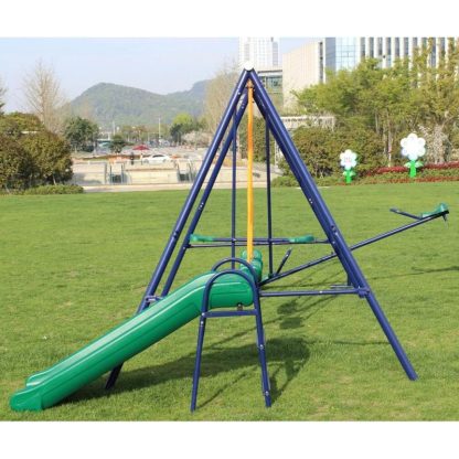 Swing Sets |  Metal Swing Set w/ Slide Sports & Fitness Swing Sets