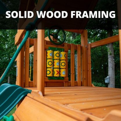 Swing Sets |  Mountaineer Wood Swing Set with Tube Slide Sports & Fitness Swing Sets