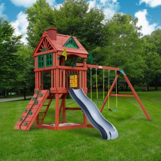 Swing Sets |  Jamboree Fort Wood Outdoor Swing Set – 13′ W x 13′ L x 9′ 6″ H Sports & Fitness Swing Sets