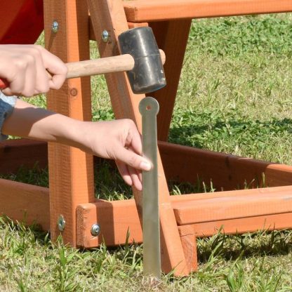 Swing Sets |  Natural Outdoor Wooden Toddlers Swing Set with Slide Sports & Fitness Swing Sets