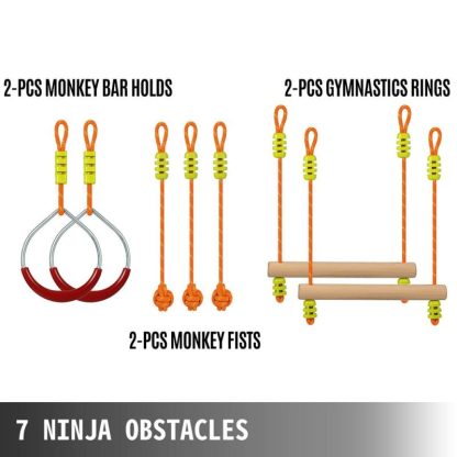 Swing Sets |  Ninja Line Hanging Slackline Monkey Bars Kit Nylon Outdoor Slackline Kit Sports & Fitness Swing Sets