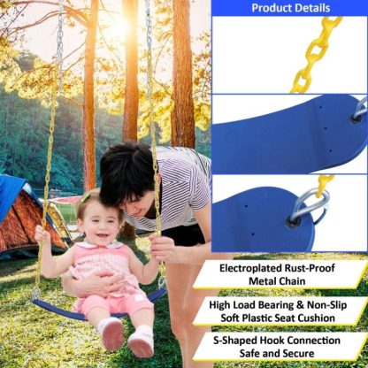 Swing Sets |  Outdoor Backyard 2 Seat Children Metal Swing Set for Kids Age 3 Up Sports & Fitness Swing Sets