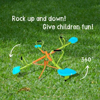 Swing Sets |  Outdoor Playground 360 Degree Rotating 4 Seats Seesaw for Kids Sports & Fitness Swing Sets