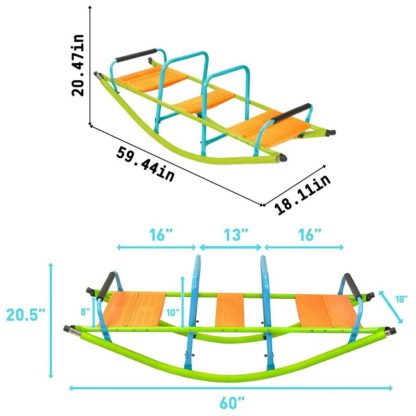 Swing Sets |  Outdoor Playground Steel Tube Kids Seesaw Children Rocker for Age 3 Up Sports & Fitness Swing Sets