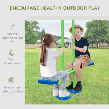 Swing Sets |  Outdoor Swing Set for Backyard with 2-Person Swing and 2 Swings, Playground Equipment Outdoor Playset Sports & Fitness Swing Sets