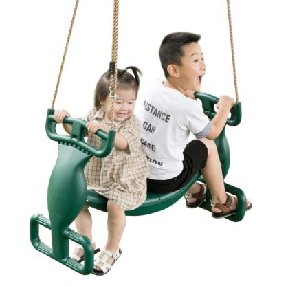 Swing Sets |  Plastic Double Glider Playground 2 Person Swing, Green Sports & Fitness Swing Sets