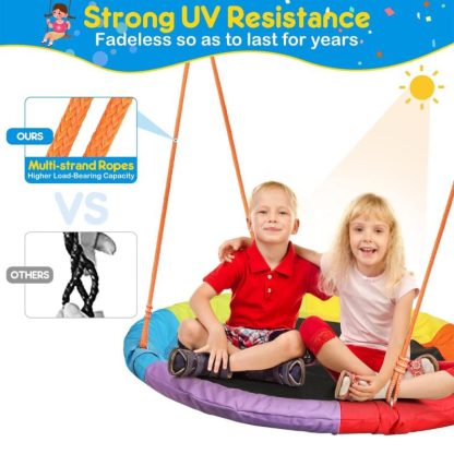 Swing Sets |  Saucer Swing with Stand for Kids Outdoor 440lbs Swing Set Heavy-Duty – 40 in Sports & Fitness Swing Sets