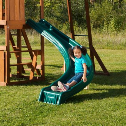 Swing Sets |  Side Winder Slide – Green – Mounts to 48″ to 60″ Platforms – 78″ L x 63″ W x 7.25″ H Sports & Fitness Swing Sets