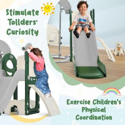 Swing Sets |  Slide and Swing Set 5 in 1 with Telescope, Freestanding Combination Sports & Fitness Swing Sets