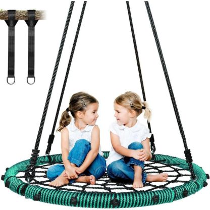 Swing Sets |  Spider Web Saucer Swing 40 inch for Tree Kids with Steel Frame and 2 Hanging Straps Sports & Fitness Swing Sets