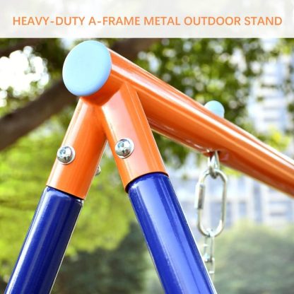 Swing Sets |  Swing Set for Backyard with Heavy-Duty A-Frame Metal Outdoor Stand Sports & Fitness Swing Sets