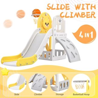 Swing Sets |  Toddler 4-in-1 Climber and Slide Sports & Fitness Swing Sets