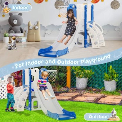 Swing Sets |  Toddler Slide, 6 in 1 Kids Indoor Slide for Toddlers 1-3, Baby Indoor and Outdoor Climber Playset, Toddler Outdoor Playground Sports & Fitness Swing Sets