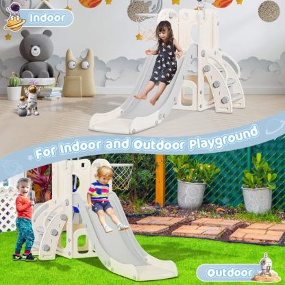 Swing Sets |  Toddler Slide, 6 in 1 Kids Indoor Slide for Toddlers 1-3, Baby Indoor and Outdoor Climber Playset, Toddler Outdoor Playground Sports & Fitness Swing Sets