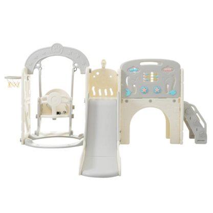 Swing Sets |  Toddler Slide and Swing Set 10 in 1,Kids Slide,Basketball Hoop,Playset Structure,Arch Tunnel,Telescope,Toy Storage Organizer Sports & Fitness Swing Sets