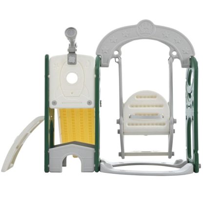 Swing Sets |  Toddler Slide & Swing Set 5 in 1,Kids Playground Climber Slide Playset Sports & Fitness Swing Sets