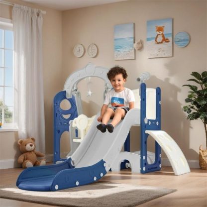 Swing Sets |  Toddler Slide & Swing Set 5 in 1,Kids Playground Climber Slide Playset Sports & Fitness Swing Sets