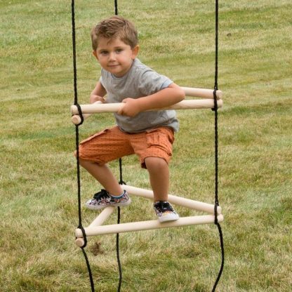 Swing Sets |  Triangle Rope Ladder with Black Nylon Ropes – 22″ W x 22″ L x 92″ H Sports & Fitness Swing Sets