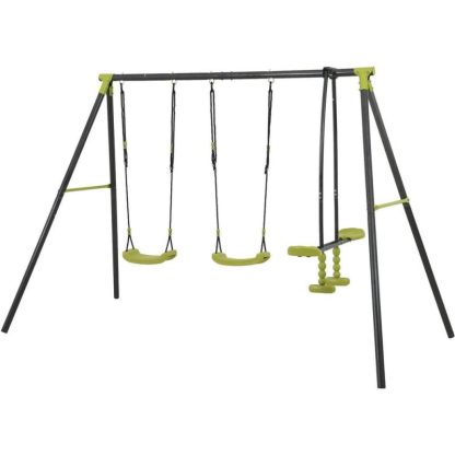 Swing Sets |  triple children metal safe swing set for outdoor playground three seat swing Sports & Fitness Kids