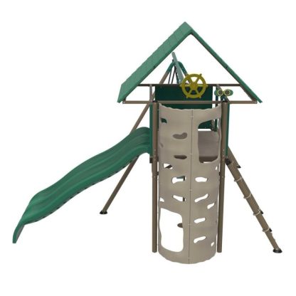 Swing Sets |  Two-Slide Swing Set Sports & Fitness Brown-Green