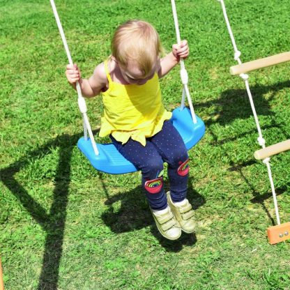 Swing Sets |  Wooden Swing Set with Slide, Backyard Climb Swing for Toddlers Sports & Fitness Natural